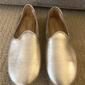 Gold Leather Charix Loafers